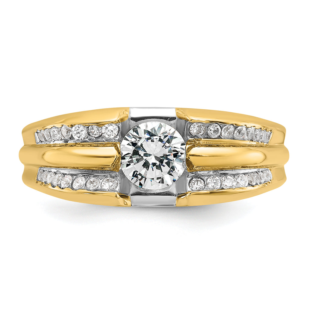 14k Men's Polished 1/3 Carat AA Quality Diamond Semi-Mount Ring, Mounting Only - Sophia Jewelers