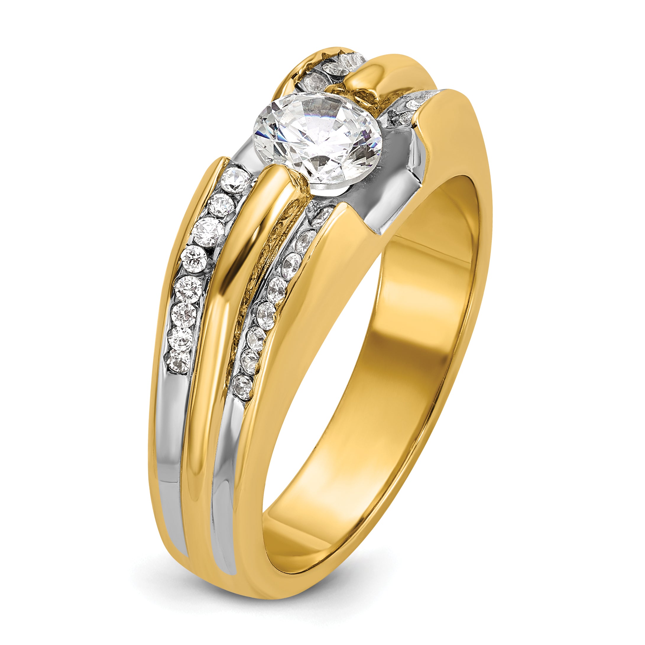 14k Mens Polished Ring Mounting, Mounting Only - Sophia Jewelers