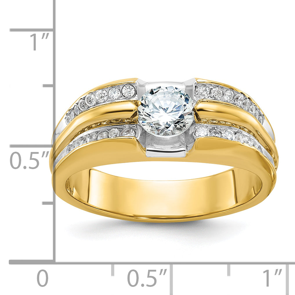 14k Men's Polished 1/3 Carat AA Quality Diamond Semi-Mount Ring, Mounting Only - Sophia Jewelers