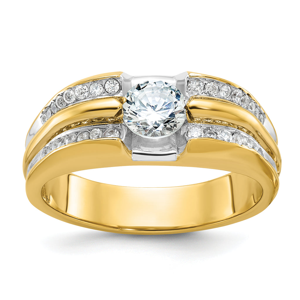 14k Mens Polished Ring Mounting, Mounting Only - Sophia Jewelers