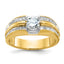 14k Men's Polished 1/3 Carat AA Quality Diamond Semi-Mount Ring, Mounting Only - Sophia Jewelers