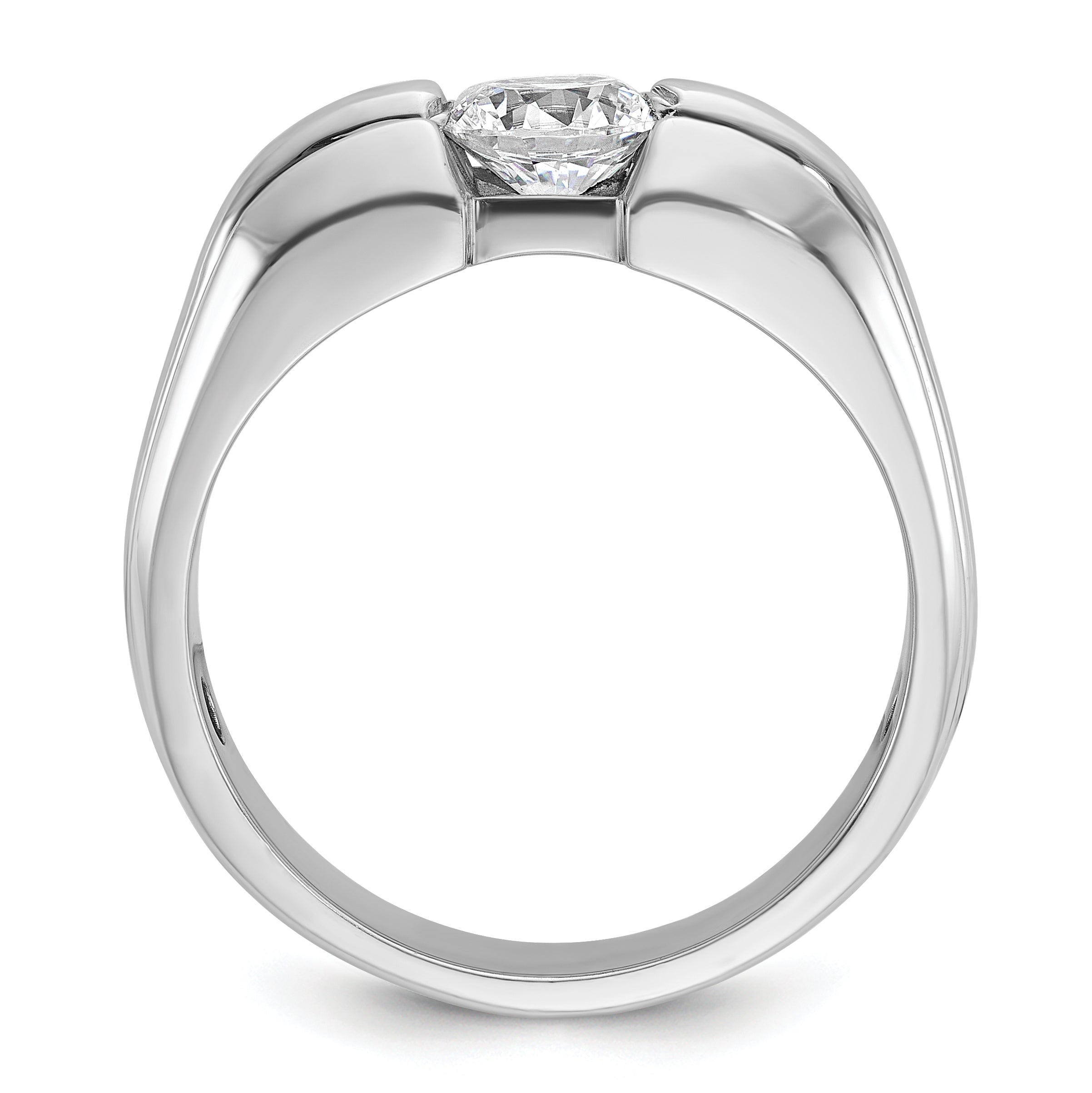 14k White Gold 1 carat Lab Grown Diamond VS/SI+ G+ Complete Men's Ring Secondary image