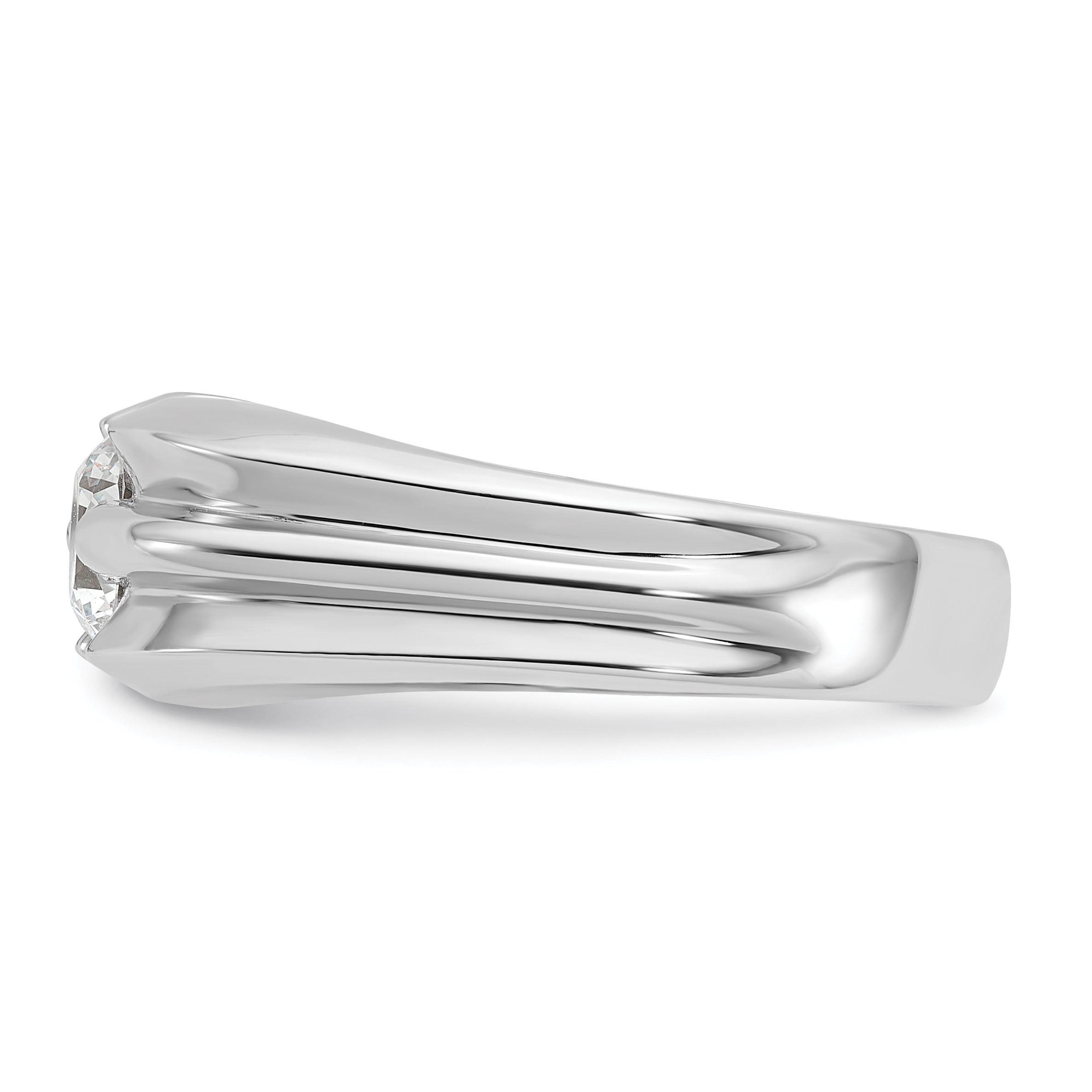 14k White Gold 1 carat Lab Grown Diamond VS/SI+ G+ Complete Men's Ring