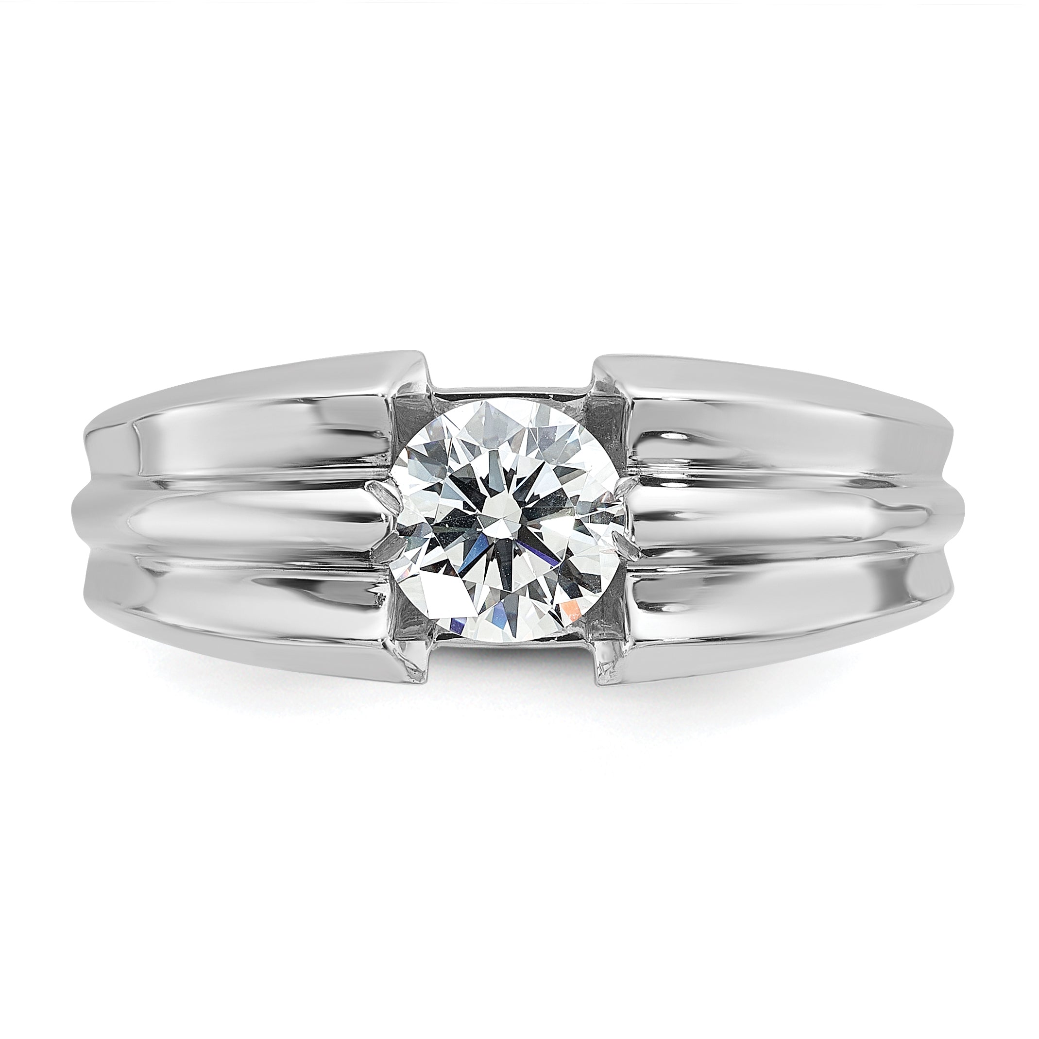 14k White Gold 1 carat Lab Grown Diamond VS/SI+ G+ Complete Men's Ring