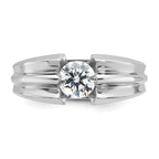 14k White Gold 1 carat Lab Grown Diamond VS/SI+ G+ Complete Men's Ring