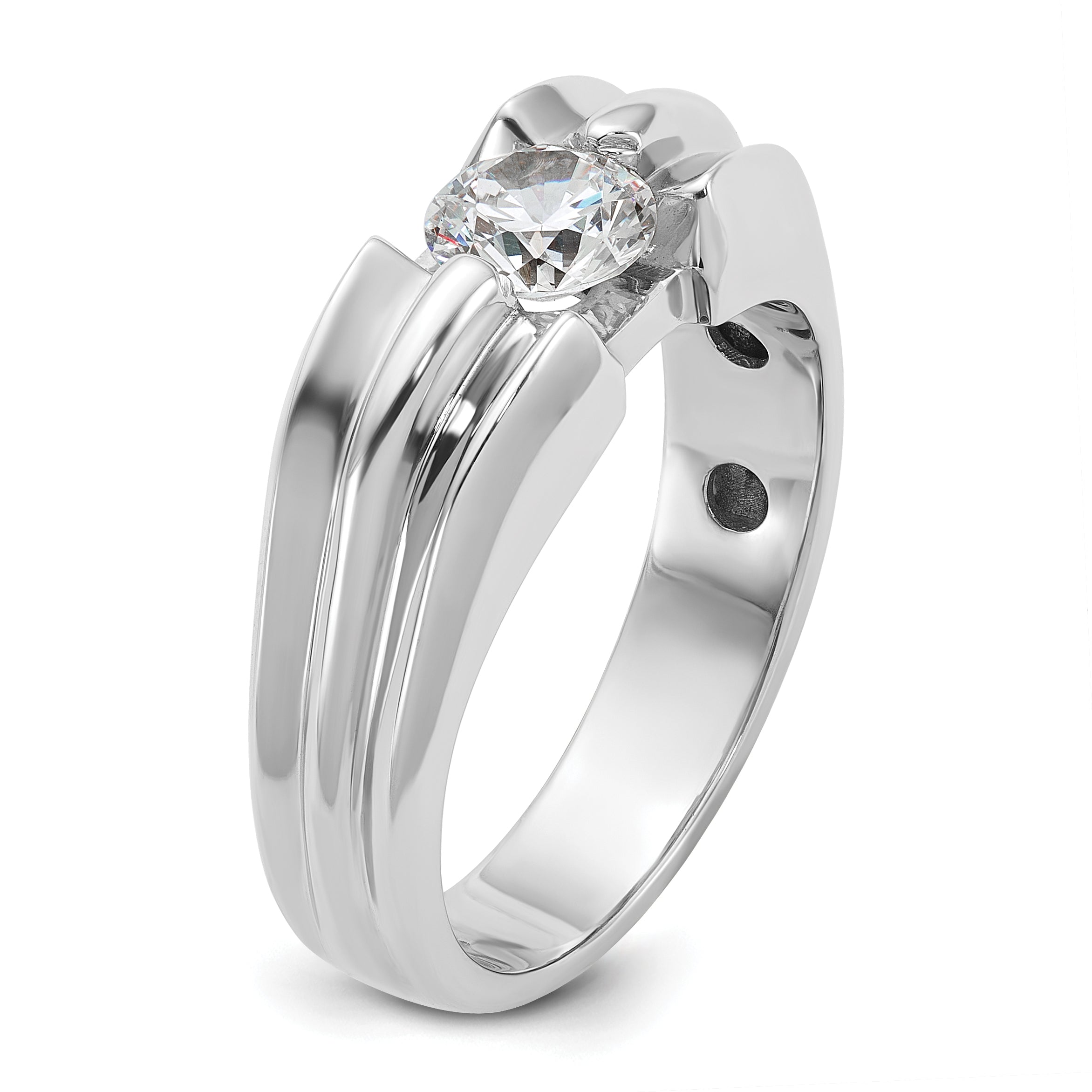 14k White Gold 1 carat Lab Grown Diamond VS/SI+ G+ Complete Men's Ring