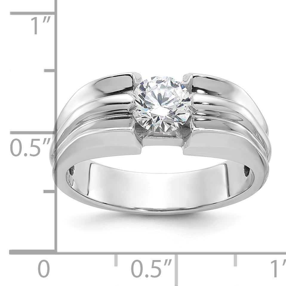 14k White Gold 1 carat Lab Grown Diamond VS/SI+ G+ Complete Men's Ring