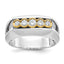 14k Two-tone Men's Polished Graduated 5-Stone 1/2 Carat AA Quality Diamond Ring - Sophia Jewelers