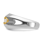 14k Two-tone Men's Polished Graduated 5-Stone Ring Mounting, Mounting Only - Sophia Jewelers