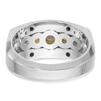 14k Two-tone Men's Polished Graduated 5-Stone Ring Mounting, Mounting Only - Sophia Jewelers