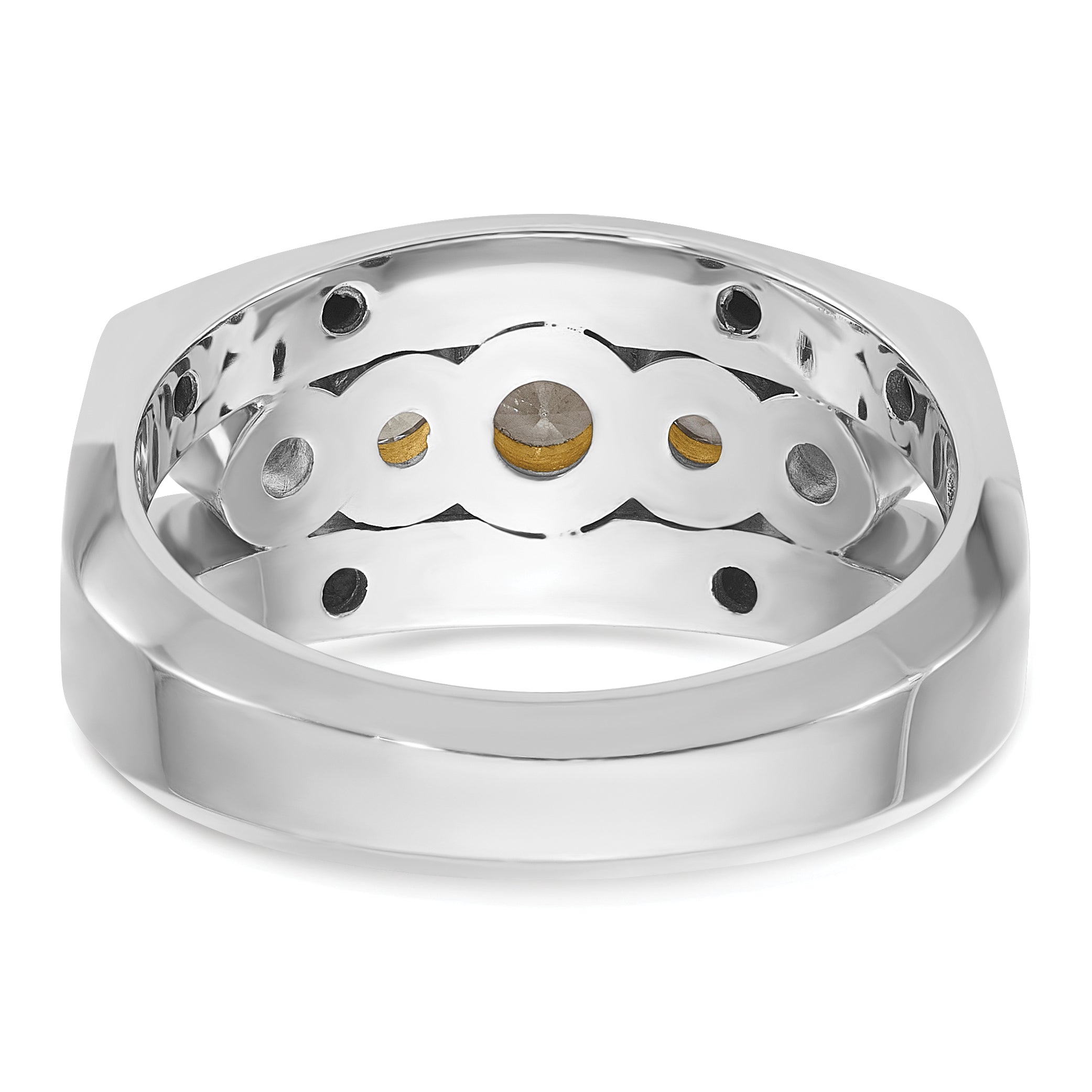 14k Two-tone Men's Polished Graduated 5-Stone 1 Carat AA Quality Diamond Ring - Sophia Jewelers