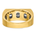 14k Mens Polished and Satin 5-Stone Ring Mounting, Mounting Only - Sophia Jewelers