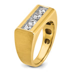 14k Men's Polished and Satin 4-Stone 1 Carat AA Quality Diamond Ring - Sophia Jewelers