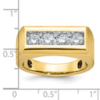 14k Mens Polished and Satin 5-Stone Ring Mounting, Mounting Only - Sophia Jewelers