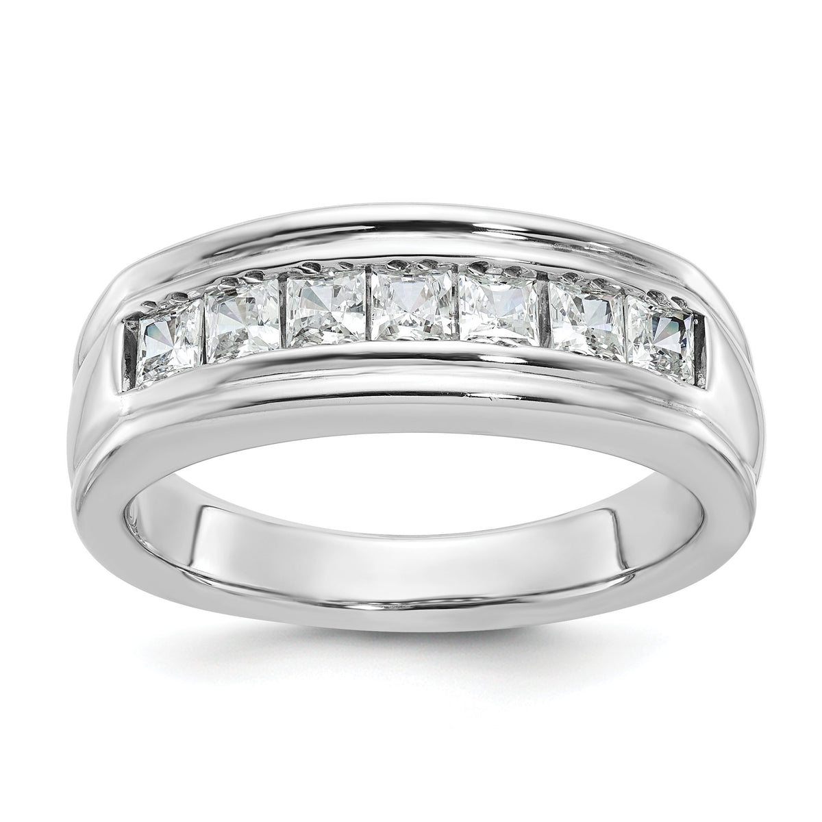 Men's Seven-Stone Square Diamond Ring in 14K White Gold (1 ct. tw.), Size 10 - Sophia Jewelers Main image