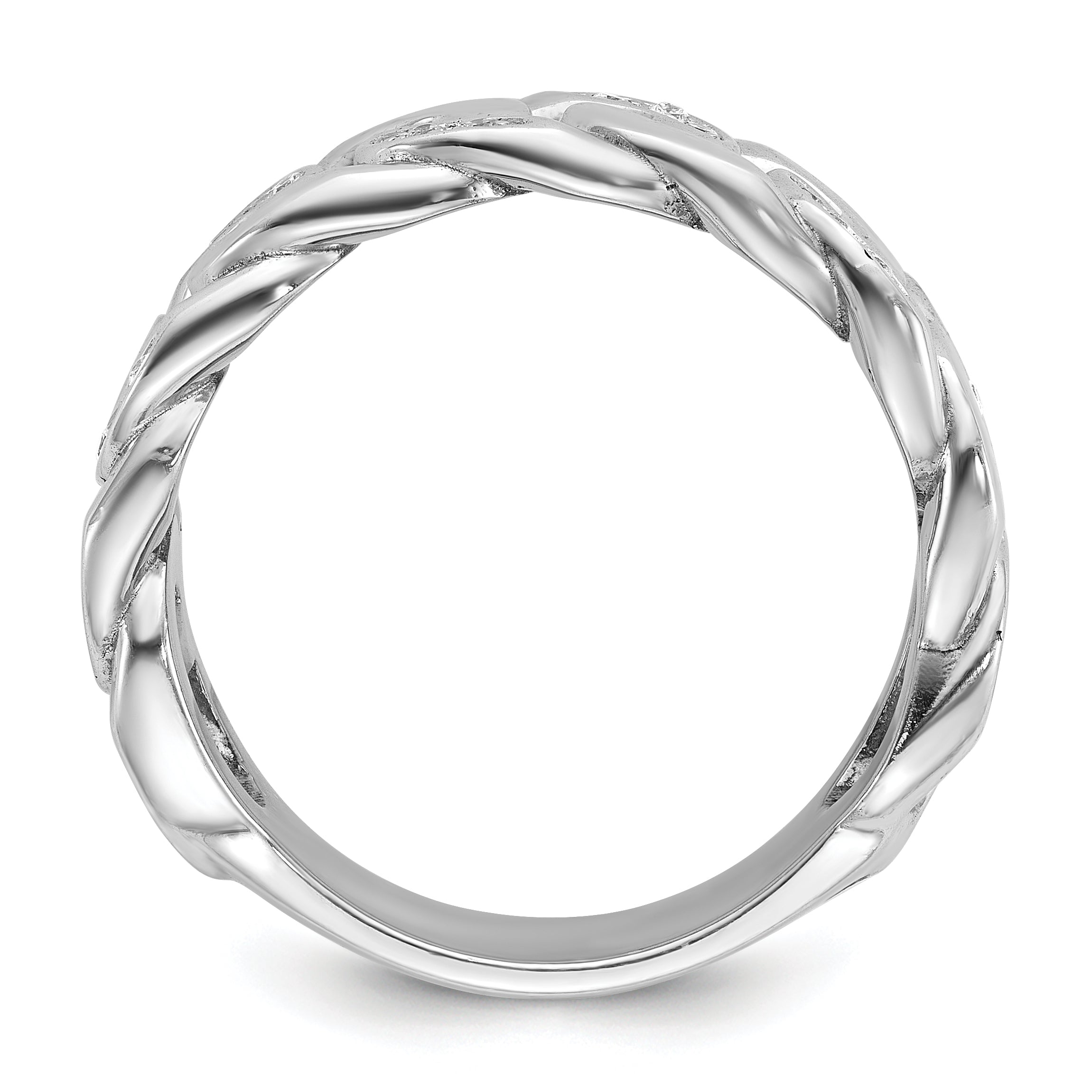 10k White Gold Men's Cuban Link Design Diamond Complete Ring Secondary image