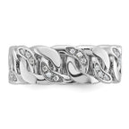 10k White Gold Men's Cuban Link Design Diamond Complete Ring