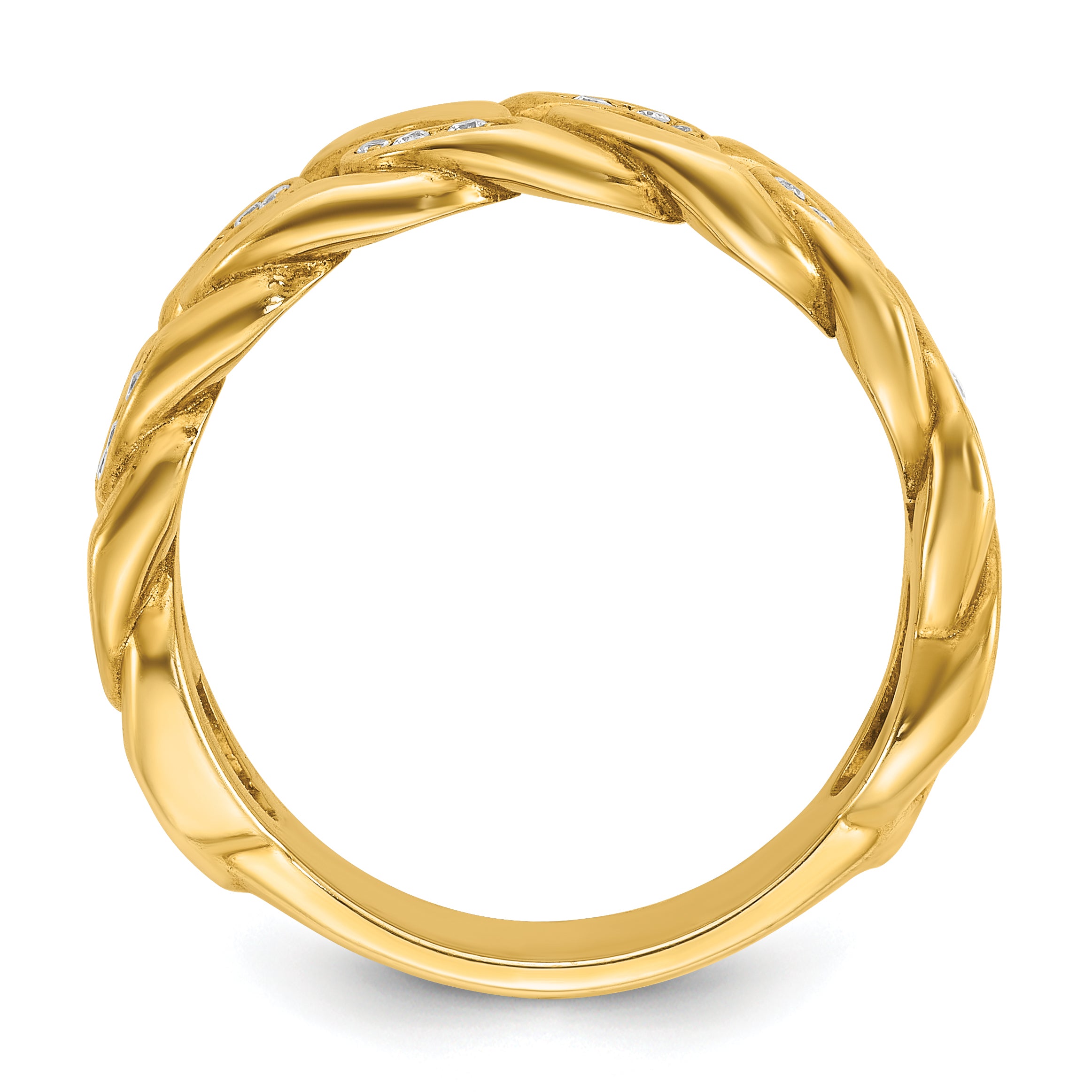 10k Men's Link Design Diamond Complete Ring Secondary image