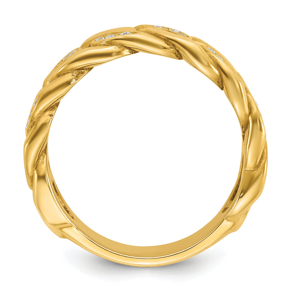 10k Men's Link Design Diamond Complete Ring