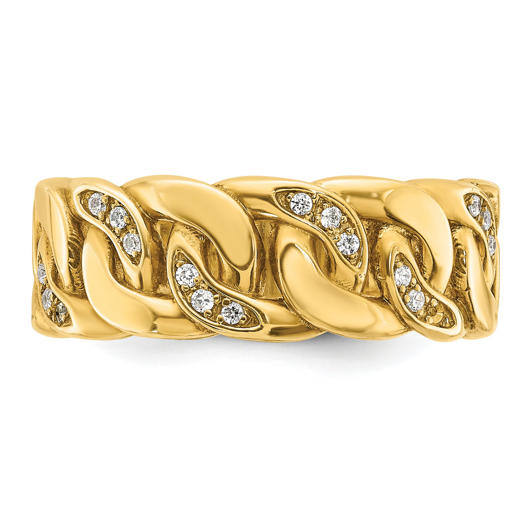 10k Men's Link Design Diamond Complete Ring