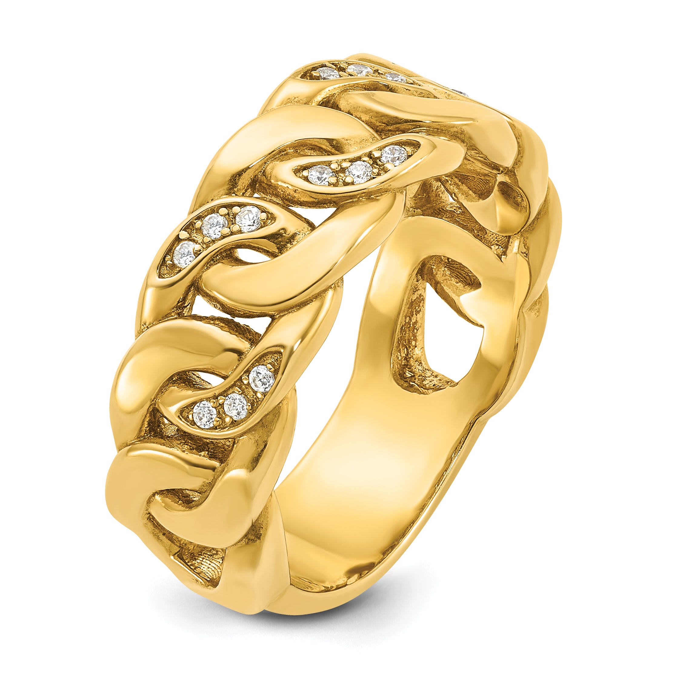 10k Men's Link Design Diamond Complete Ring