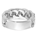14k White Gold Mens Link Design Diamond Ring Mounting, Mounting Only - Sophia Jewelers