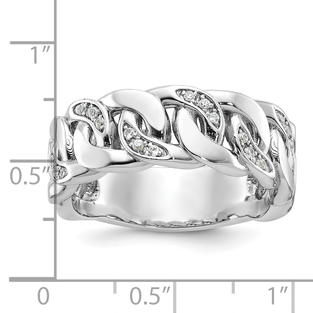 14k White Gold Mens Link Design Diamond Ring Mounting, Mounting Only Secondary image