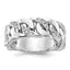 14k White Gold Mens Link Design Diamond Ring Mounting, Mounting Only - Sophia Jewelers