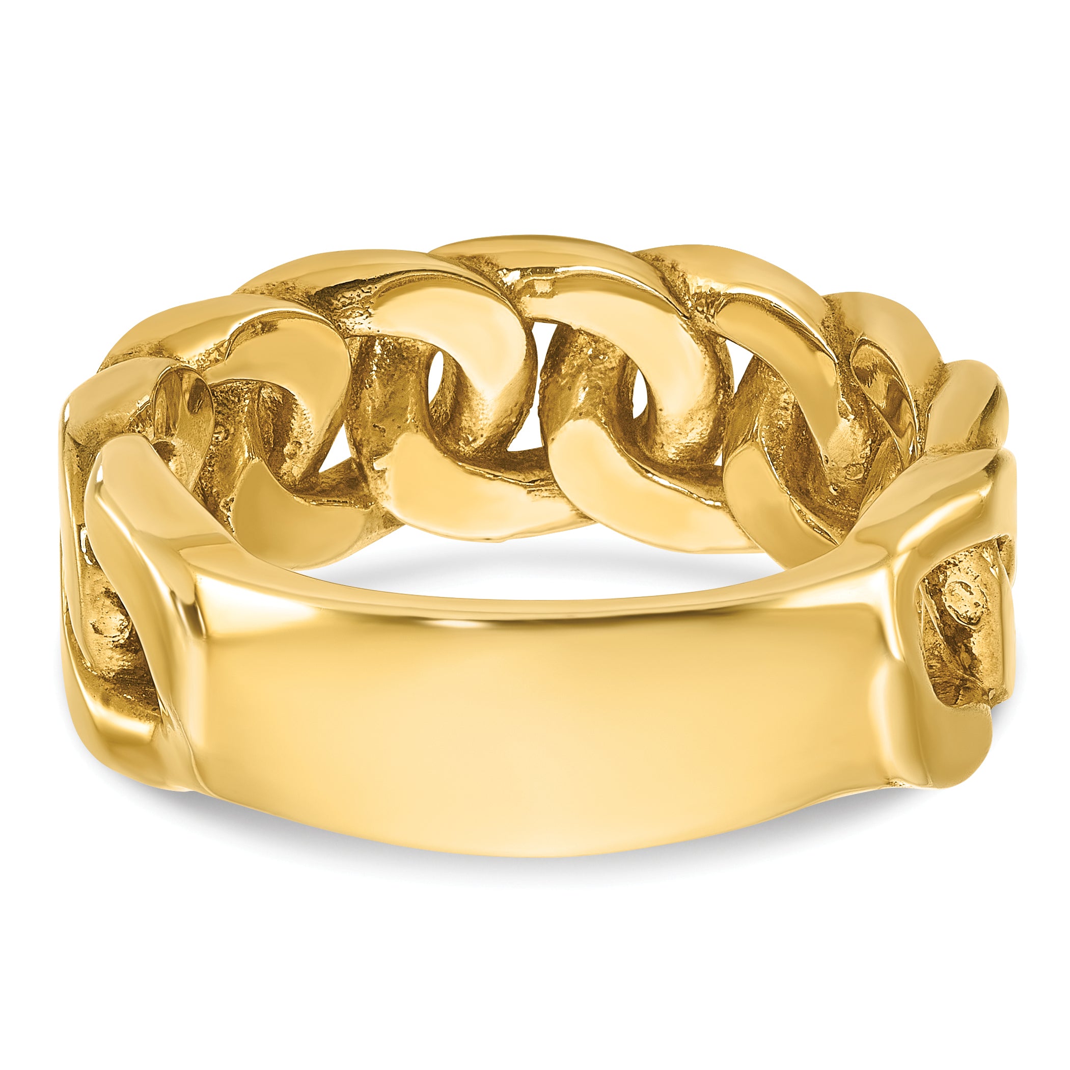 14k Mens Link Design 1/8 carat Diamond Complete Ring - Sophia Jewelers