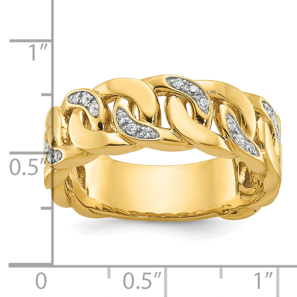 14k Mens Link Design Diamond Ring Mounting, Mounting Only - Sophia Jewelers