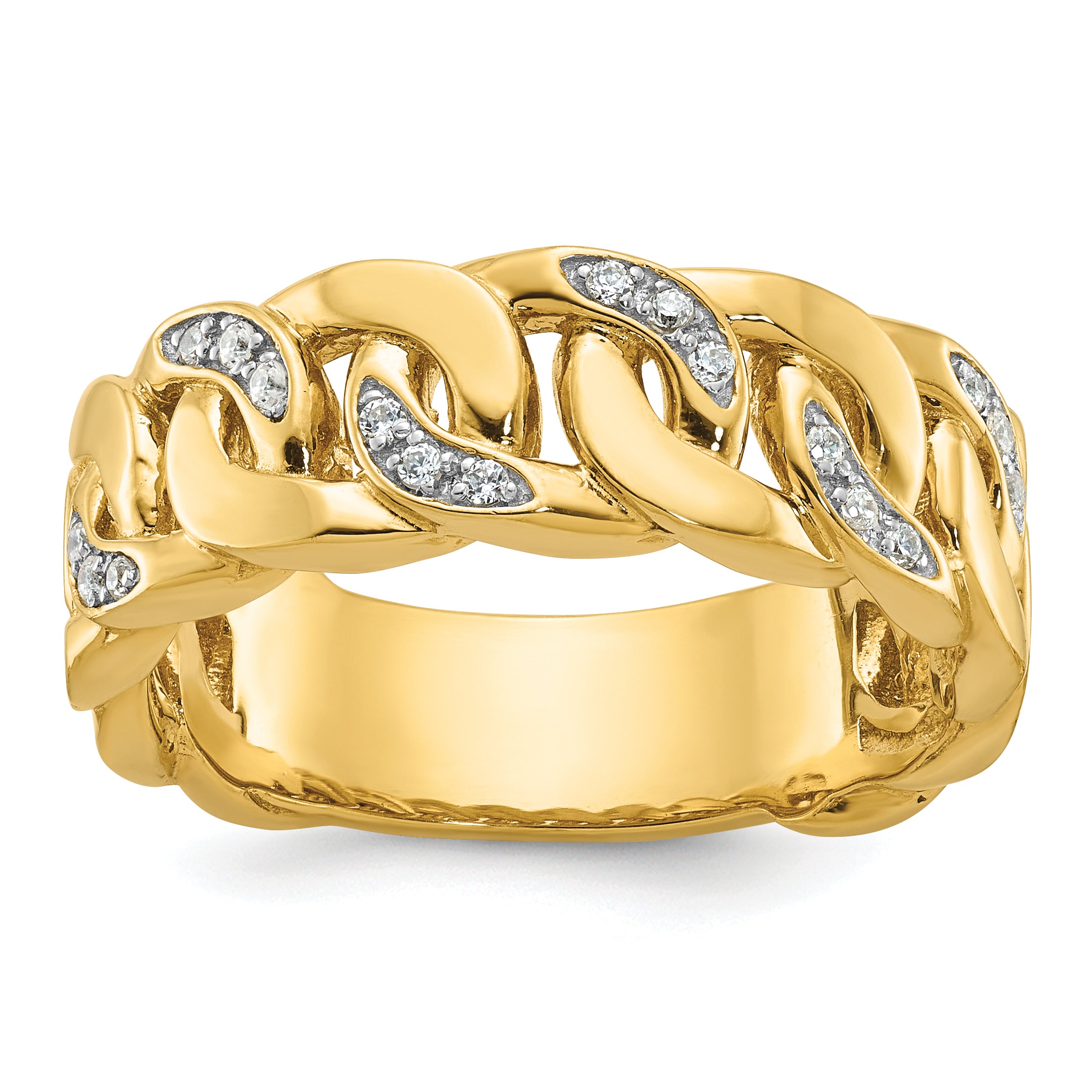14k Mens Link Design Diamond Ring Mounting, Mounting Only - Sophia Jewelers Main image