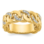 14k Mens Link Design Diamond Ring Mounting, Mounting Only - Sophia Jewelers
