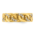 14k Mens Link Design 1/8 carat Diamond Complete Ring - Sophia Jewelers