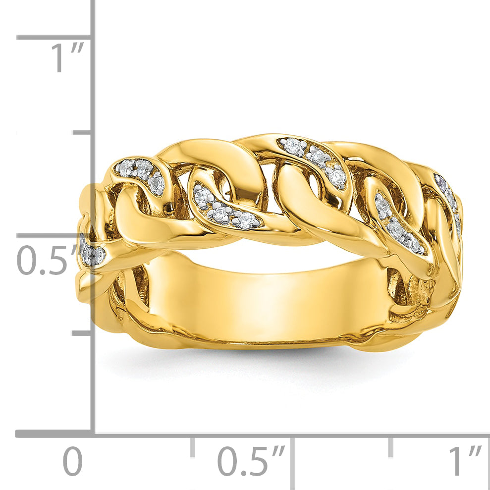 14k Mens Link Design Diamond Ring Mounting, Mounting Only - Sophia Jewelers