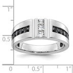 14k White Gold Men's Polished and Grooved Ring Mounting, Mounting Only - Sophia Jewelers