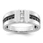 14k White Gold Men's Polished and Grooved Black and White 1 Carat AA Quality Diamond Ring - Sophia Jewelers