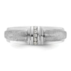 14k White Gold Men's Polished and Satin 3-Stone 1/20 Carat AA Quality Diamond Ring - Sophia Jewelers