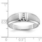 14k White Gold Men's Polished and Satin 3-Stone Ring Mounting, Mounting Only - Sophia Jewelers