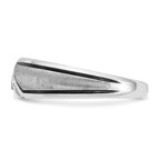 14k White Gold with Black Rhodium Men's Polished and Satin 1/15 Carat AA Quality Diamond Ring - Sophia Jewelers