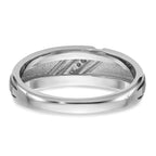 14k White Gold with Black Rhodium Men's Polished and Satin 1/15 Carat AA Quality Diamond Ring - Sophia Jewelers