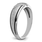 14k White Gold with Black Rhodium Men's Polished and Satin 1/15 Carat AA Quality Diamond Ring - Sophia Jewelers