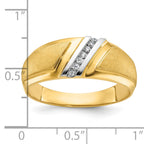 10k with White Rhodium Men's Polished and Satin 1/20 Carat A Quality Diamond Ring
