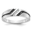 14k White Gold Polished Satin and Grooved Men's Ring Mounting, Mounting Only - Sophia Jewelers