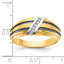 14k with Black and White Rhodium Mens Polished Satin and Grooved 7-Stone 1/20 Carat AA Diamond Ring - Sophia Jewelers