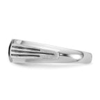 14k White Gold Polished Satin and Grooved Five Stone Men's Ring Mounting, Mounting Only - Sophia Jewelers