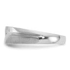 14k White Gold Men's Polished Satin and Grooved 5-Stone 1/20 Carat AA Quality Diamond Ring - Sophia Jewelers