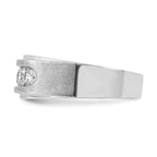 14k White Gold 1 carat Lab Grown Diamond VS+ F+ Complete Polished and Brushed Five Stone Men's Band - Sophia Jewelers