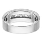 14k White Gold 1 carat Lab Grown Diamond VS+ F+ Complete Polished and Brushed Five Stone Men's Band - Sophia Jewelers