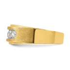 14k 1 carat Lab Grown Diamond VS+ F+ Complete Polished and Brushed Five Stone Men's Band - Sophia Jewelers