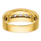 14k 1 carat Lab Grown Diamond VS+ F+ Complete Polished and Brushed Five Stone Men's Band - Sophia Jewelers